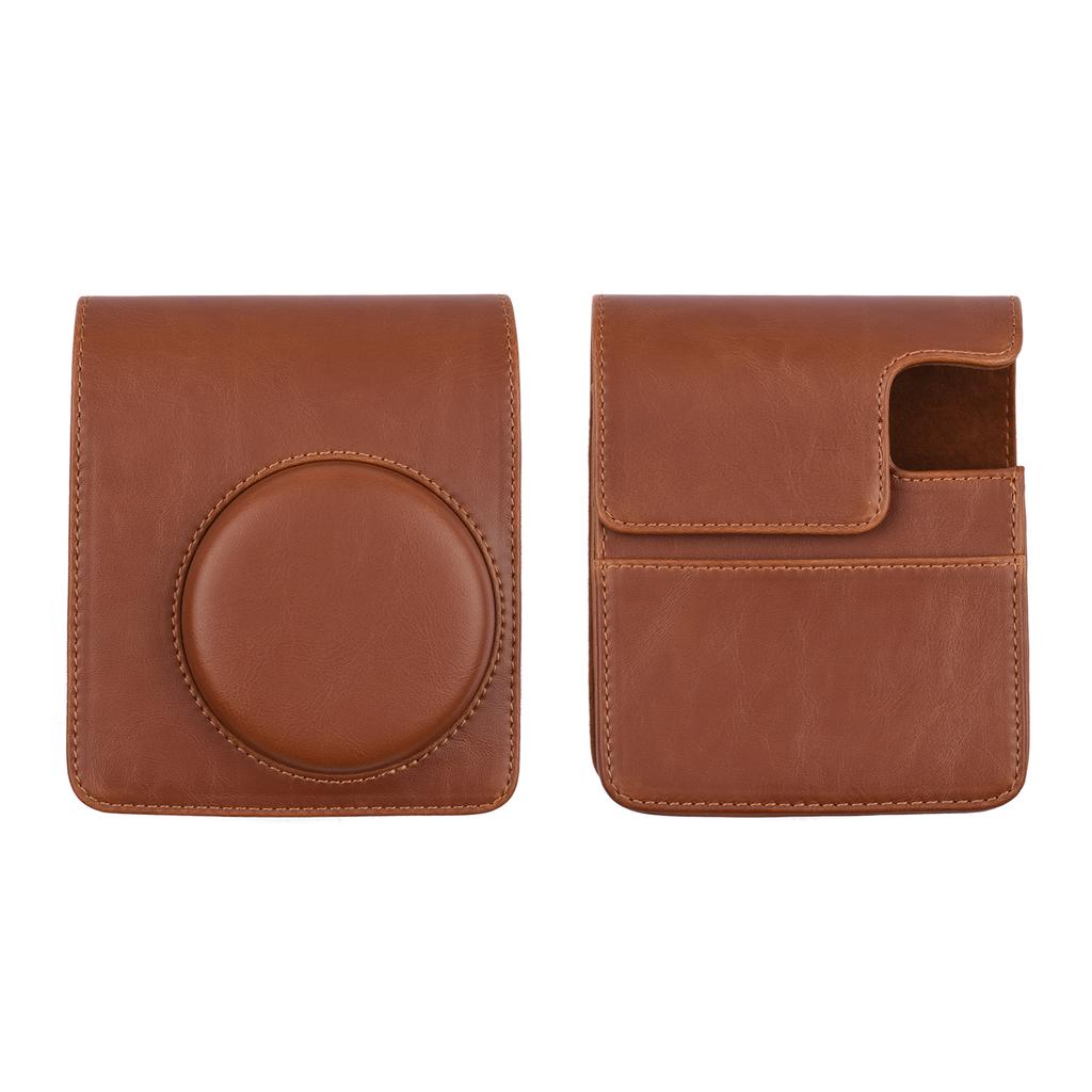 Custodia Per Fotocamera Mini EVO In Pelle PU Vintage – Borsa Con Tracolla Regolabile, Apertura Frontale Per Scattare, Marrone - 2