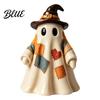 Nostalgic Fall Mantel Decor Lighted Vintage Patchwork Ghost LED Light Up Ghost with Pumpkin Lantern Spooky Classroom Halloween Desk Accessories Cute