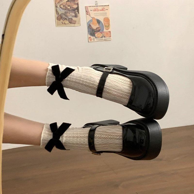 

Милые и крутые туфли-лодочки на толстом каблуке из маленькой кожи, весенние новые на толстой подошве, увеличивающие рост, ретро туфли Мэри Джейн на танкетке 40 чёрный