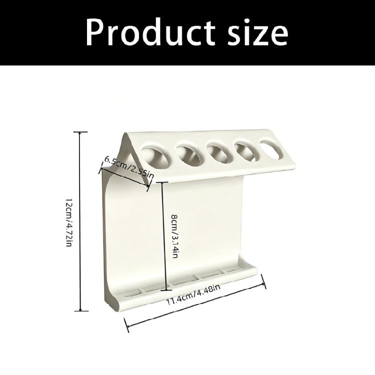 Ventilated 3D Printed Toothbrush Holder for Bathroom, Hanging Toothpaste Rack with 5 Positions and Lower Storage Shelf, Space Saving