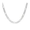 Men's Stainless Steel Cuban Figaro Chain Necklace - Trendy Titanium Jewelry 3-in-1 Design