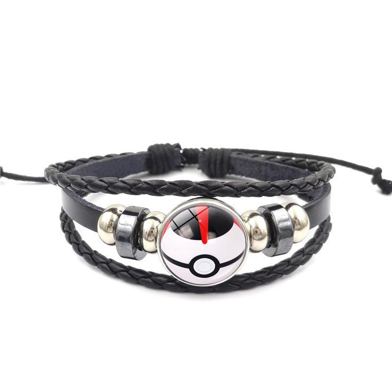 Anime Poke Ball Handmade Multi Layer Woven Bracelet Anime Surrounding Time Gem Fashion Handicrafts