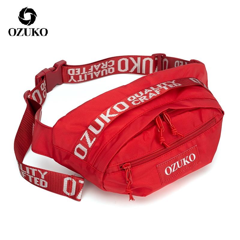 OZUKO New Fashion Brand Waist Bag Leisure Multifunctional Satchel Men's and Women's Outdoor Personalized Fashion Chest Bag