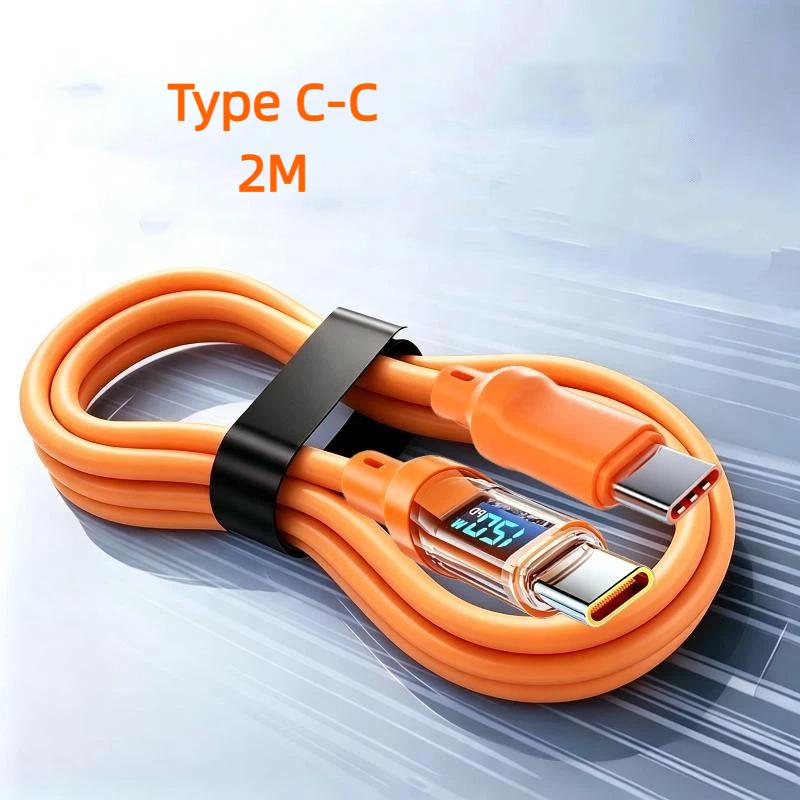 120W PD Super Fast Charging Type C to C Cable 2 in 1 Data Transfer Charge Cord for 15 Home Office Use