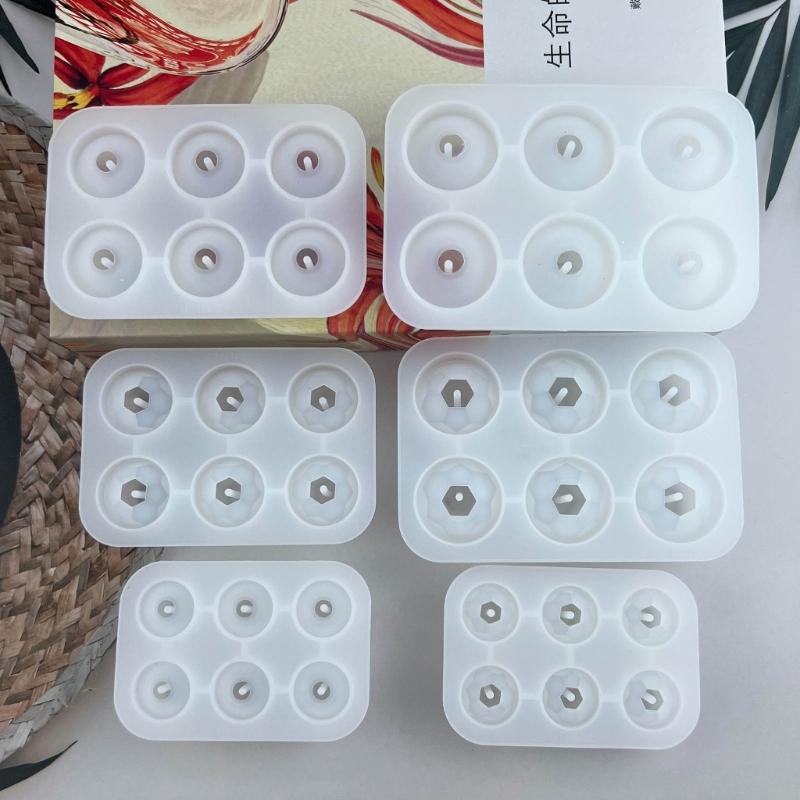 Silicone Mold Set Bracelet Bead Pendant Resin Mold with Hole DIY Necklace Bracelet Jewelry Making 20/25/30mm Bead Mold