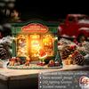 Cozy Living Room Decor Items Christmas Wooden Light Up House Table Ornament, LED Lighted Tabletop Decorations Book Nook Village Decoration for Holiday