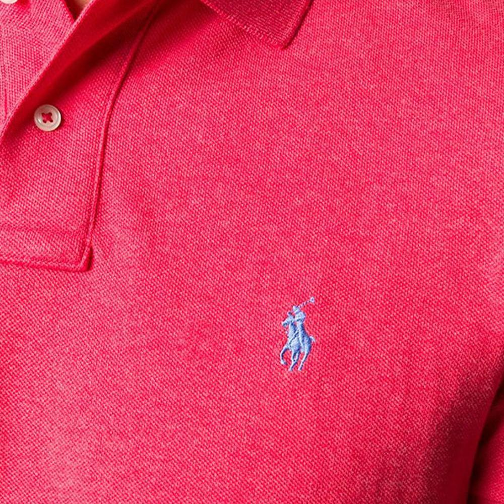 Polo Ralph Lauren Embroidered Logo Solid Color Short Sleeve Polo Shirt Men tops Pink 710680784-126