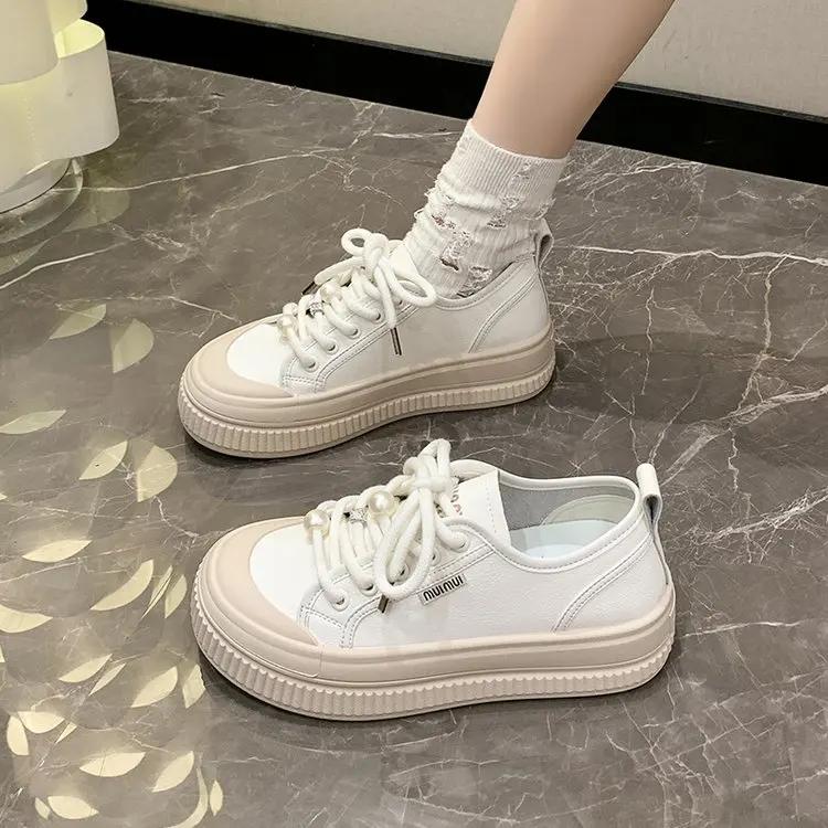 Fashion 2024 New White Sneakers for Women Summer Chunky Platform Women's Designer Shoes Fashion Thick Bottom Pu Sneakers Woman