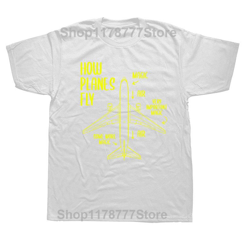 Novelty How Planes Fly Engineer Pilot Airplane TShirt Mens Short Sleeves Hip Hop Printed T Shirts Top Tees