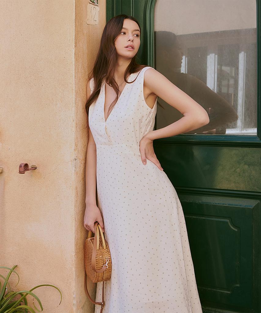 ADAUL Reversible Flower Dress - Cream