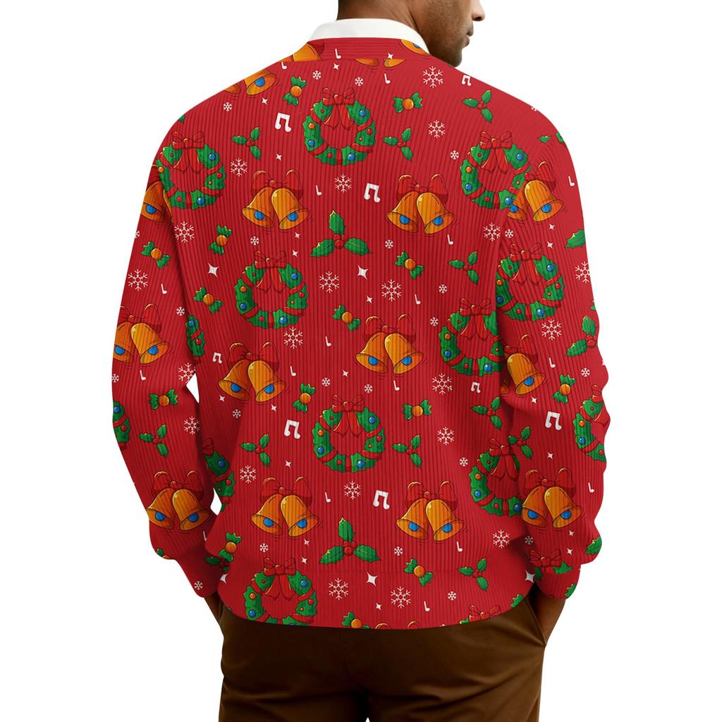 Men's Ribbed Knit Long-Sleeve Cardigan