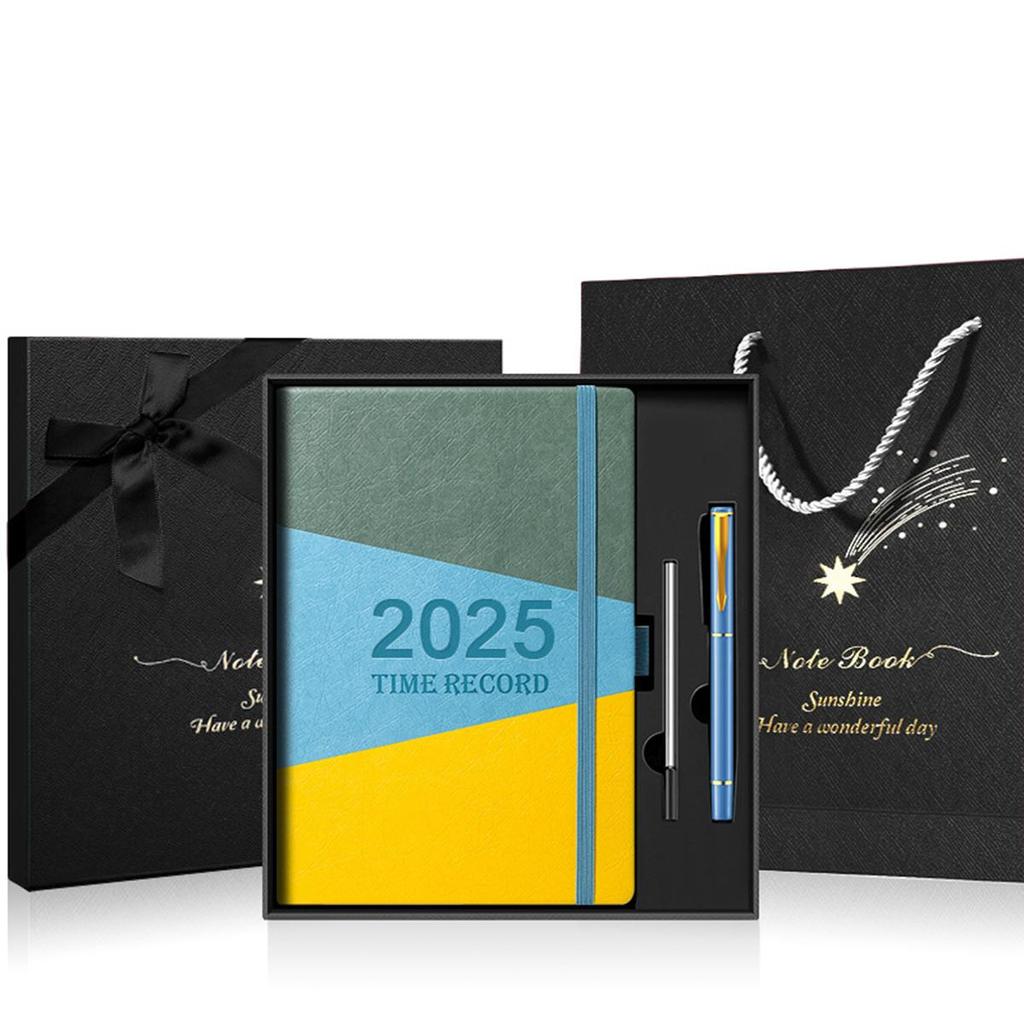 A5 verdickter Business-Notizblock aus Leder, Arbeitsnotizbuch, Besprechungsprotokollbuch, Tagesplaner 2025, Studiennotizen für Studenten, Tagebuch, 150 Blatt