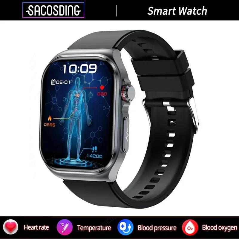 SACOSDING Nové chytré hodinky Amoled Muži EKG+PPG+HRV Hodiny Monitorování krevního tlaku Bluetooth Volání Ženy Sport Fitness Tracker Chytré hodinky pro ženy