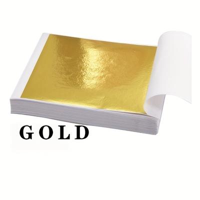 100 Stück Goldfolienpapier Imitation Gold Silber Blattfolienpapier für Kuchendekoration Bastelpapier Geburtstagsparty Hochzeitsdekoration