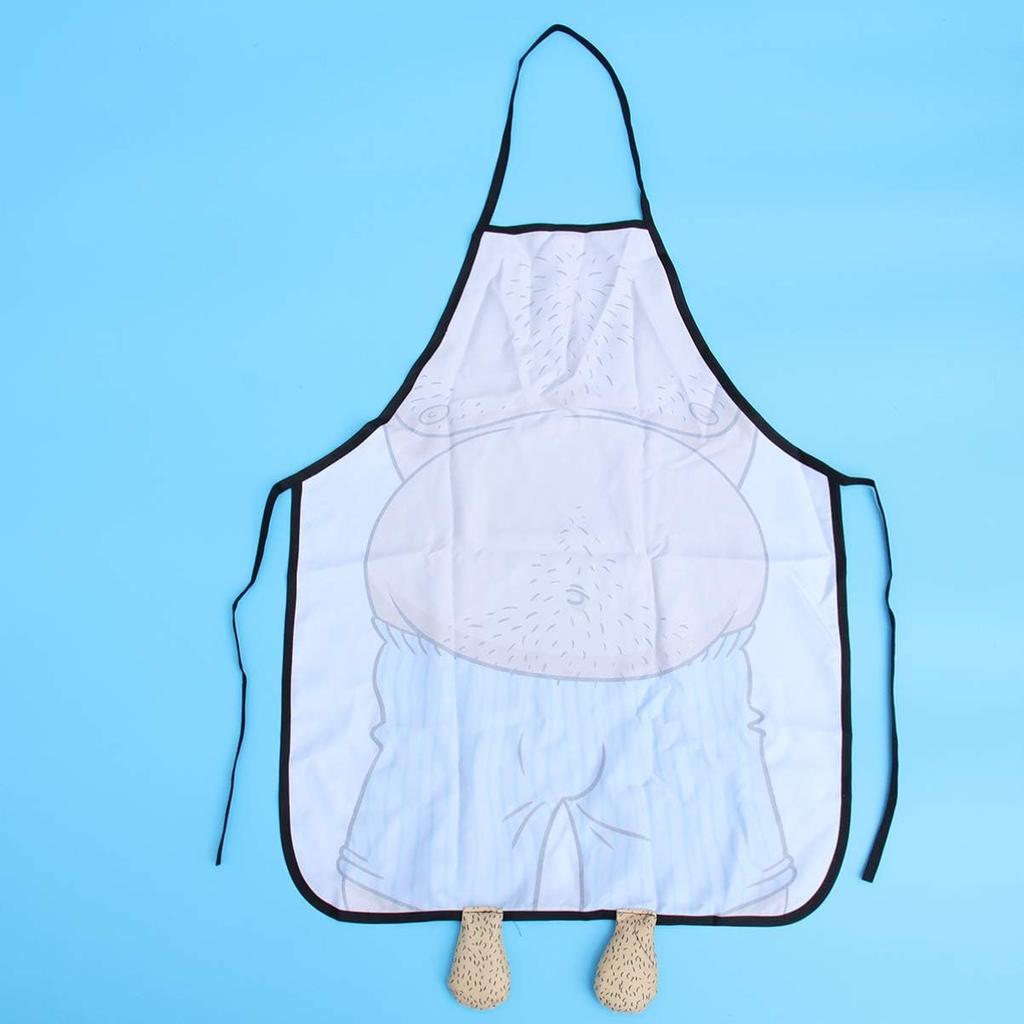 Funny Men Cooking Grilling Aprons Novelty Cooking Apron Belly Apron for Men Funny Costume Kitchen Belly