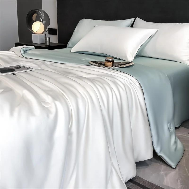 

Летнее одеяло из 100% лиоцелла, однотонное гладкое ледяное одеяло, шелковистое одеяло, мягкое прохладное летнее одеяло для кровати 150x200cm 1PC