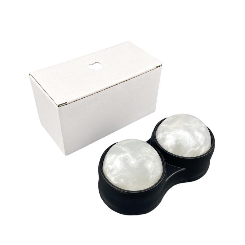 Handheld Double Ball Resin Massage Roller for Muscle Relaxation and Yoga