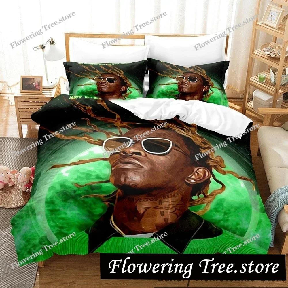3D Print Young Thug Rapper Bedding Set Boys Girls Twin Queen King Size Duvet Cover Pillowcase Bed boys Adult Home Textileextile