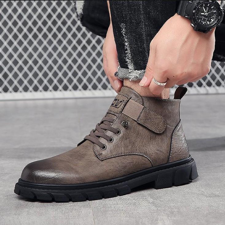 Martin boots winter velvet thickened high-top casual leather shoes business shoes warm cotton shoes