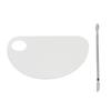 Nail Art Mixing Palette with Spatula Thumb Hole Acrylic Semi Circular Shape Clear Makeup Mixing