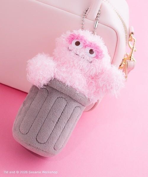 

SESAME STREET Plush Charm Mascot Oscar Pink From Japan F/S