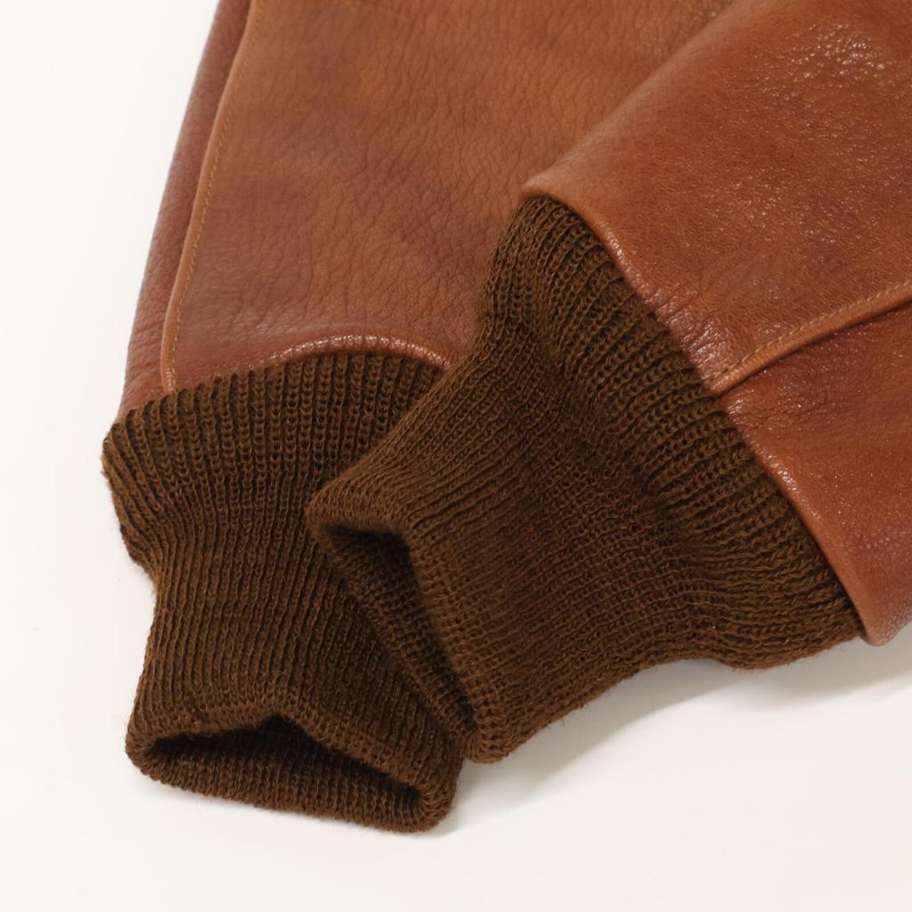 BUZZ RICKSON'S BR80324 PŁASZCZ PRZECIWDESZCZOWY CABLE CO. A-2 Kozia Skóra Kurtka Lotnicza 36 BrązowaUżywana