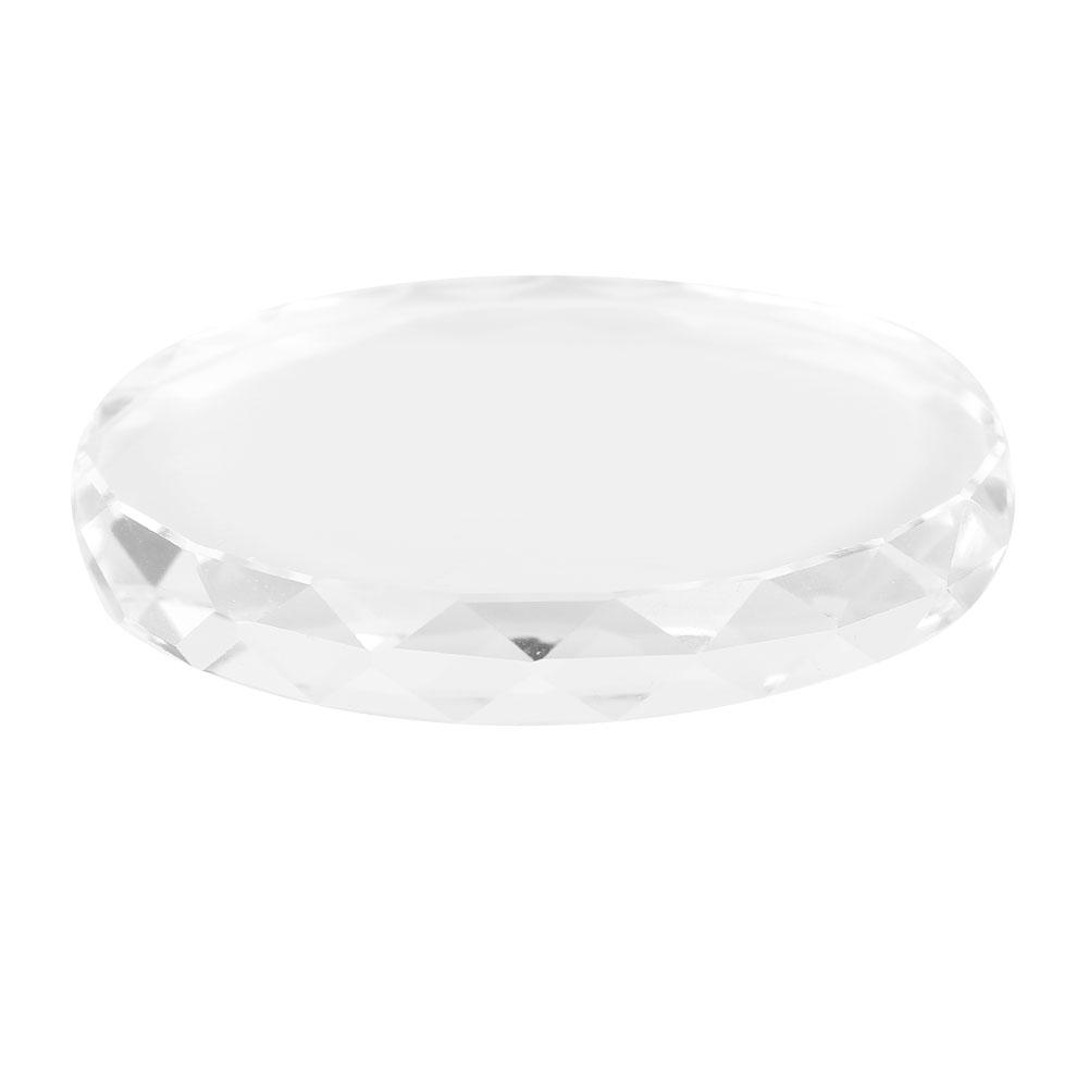 Transparent Glass Nail Art Palette Paint Drawing Color Pigment Dish Manicure(Round Glass)