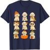 Cute Goldendoodle Fall Dogs Pumpkin Autumn T-Shirt