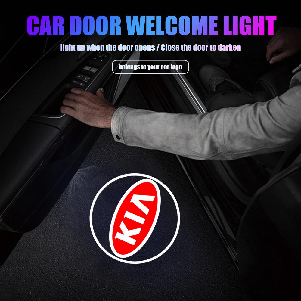 1Pcs Car Emblem Welcome Lights Auto Door Projector Lamps Accessories For Kia Sportage Rio 3 Soul Picanto EV6 Cerato Telluride xmwcj44