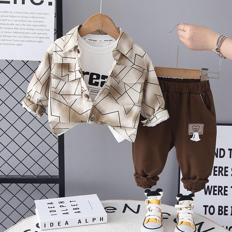 

Детский повседневный комплект с длинным рукавом, удобные наряды для повседневной носки 110 кофейный