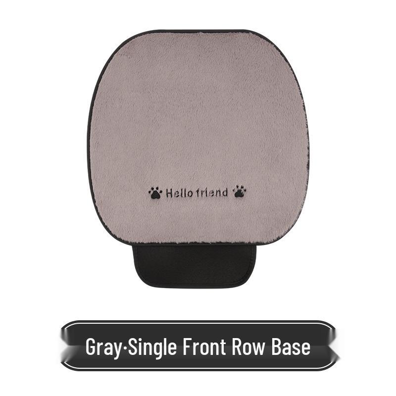 Universal Shy Cat Plush Winter Car Seat Cushion - Non-Shedding, Cartoon Design for Five Seats