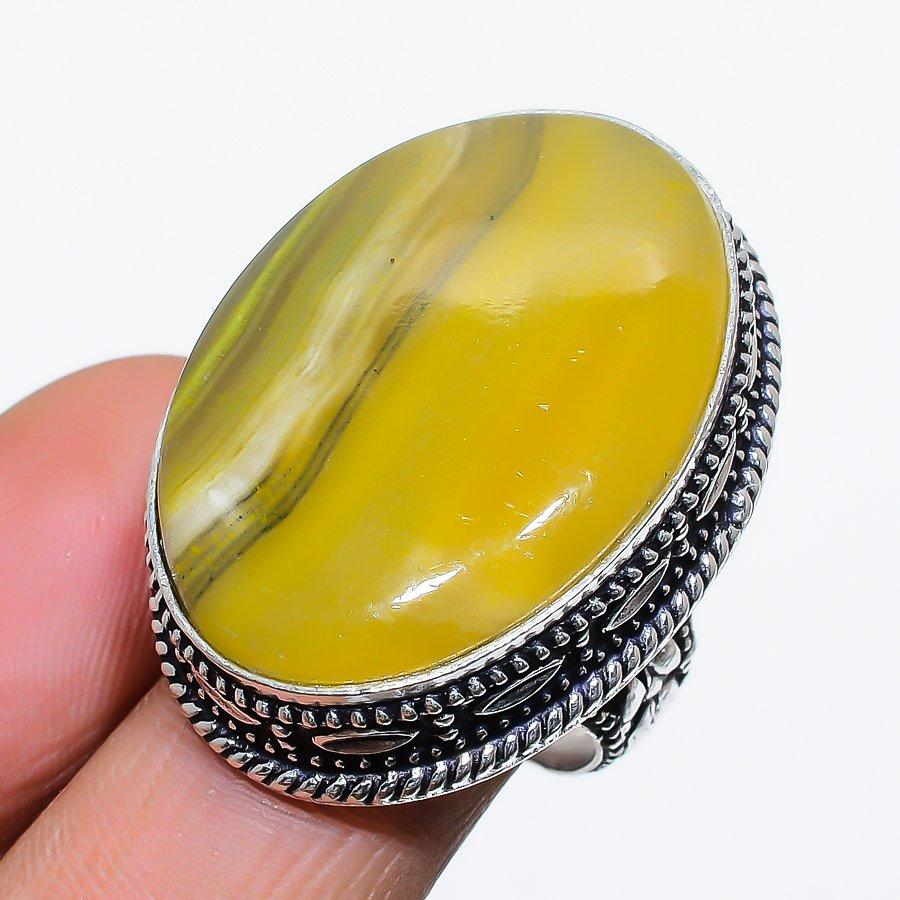 

Natural Fluorite Gemstone Handmade 925 Sterling Silver Jewelry Ring Size 8 M4y20