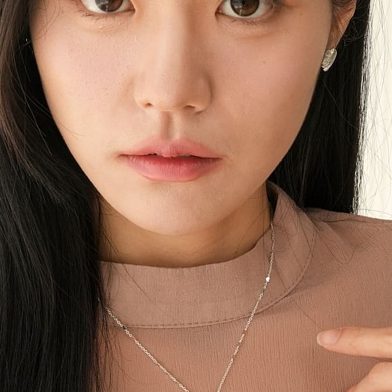 BELLOOGGI Frill heart necklace(40cm)