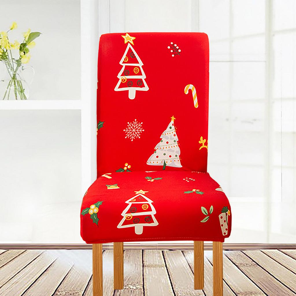4pcs Chair Cover Christmas Gift Pattern Elastic Modern Simple Dining Chair Cover for Hotel Dining