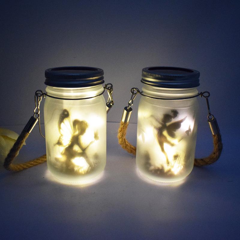 Waterproof Solar Fairy Night Light: Frosted Glass Bottle with Stars for Outdoor Garden Decoration