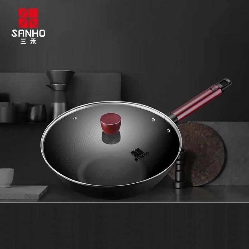 Sanhe 32cm Gusseisen Wok ohne Beschichtung