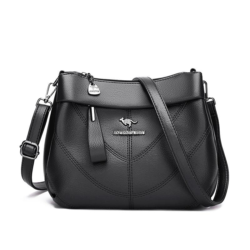

Fashionable and Casual Large-capacity Middle-aged Mom Crossbody Bag with Single-shoulder Travel Grandma Bag чорний