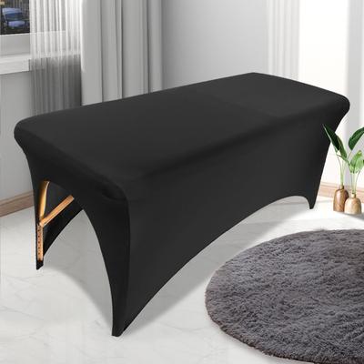 Solid Minimalist Style Tablecloth High Elasticity Bed Cover for Beauty Beds Dining Table Anti Slip Anti Stain Arched Table Cover