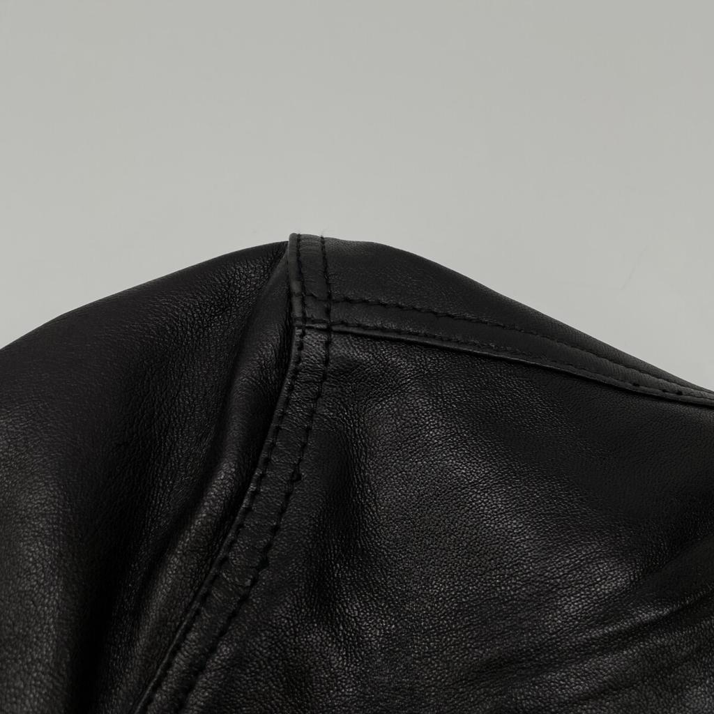 MAISON SPECIAL Black 11241211502 Dress-Fit Sheep Leather Single Rider Jacket Jacket 2 blackUsed