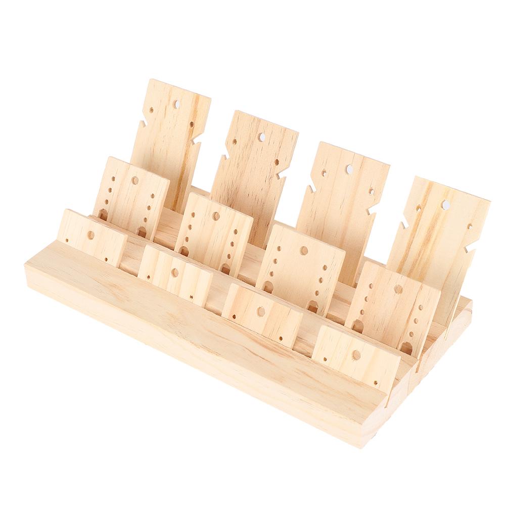 Wooden Earrings Ear Stud Ring Display Board Jewelry Stand Eardrop Storage Bracket