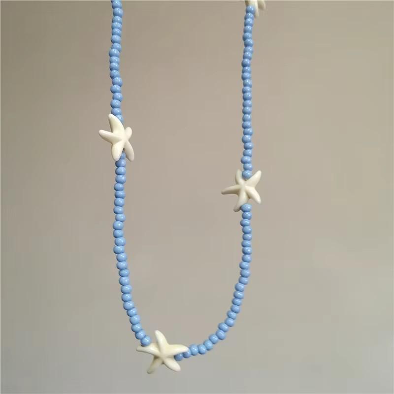 New Trend Summer Ceramic Fish Pearl Starfish Fruit Pendant Necklace Y2K Harajuku Beads Choker Beach 2000s Sea Ocean Jewelry New