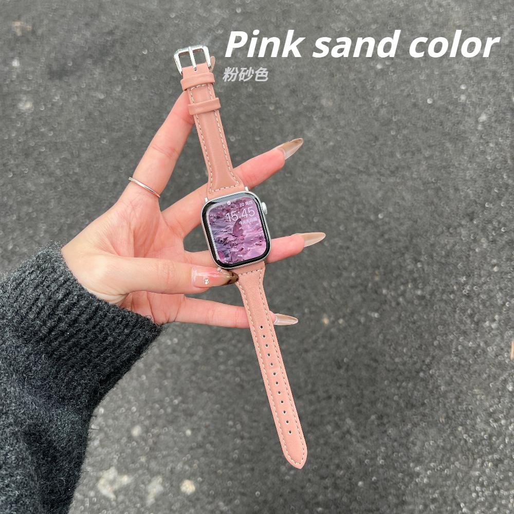 Slim Leather Strap For Apple Watch Series 11 46mm Band 42mm 49mm 44mm 40mm 41mm 45mm 38mm 45mm IWatch Ultra 2/3 S10 9 8 7 SE 6 5 4 3 2 Woman Bracelet