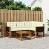 Outdoor Sofa Set with Cushions 5 pcs Natural and Cream