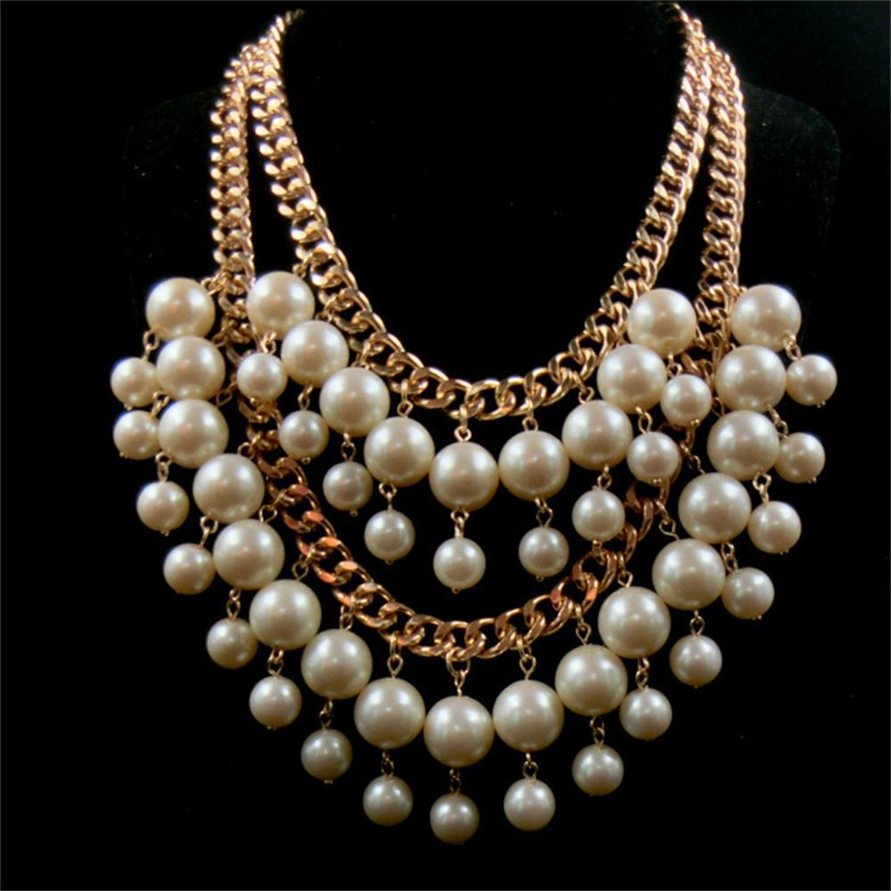 

ZRM Jewelry 2 Broke Girls Caroline Pearl Beads Golden Necklace Pendant Cosplay