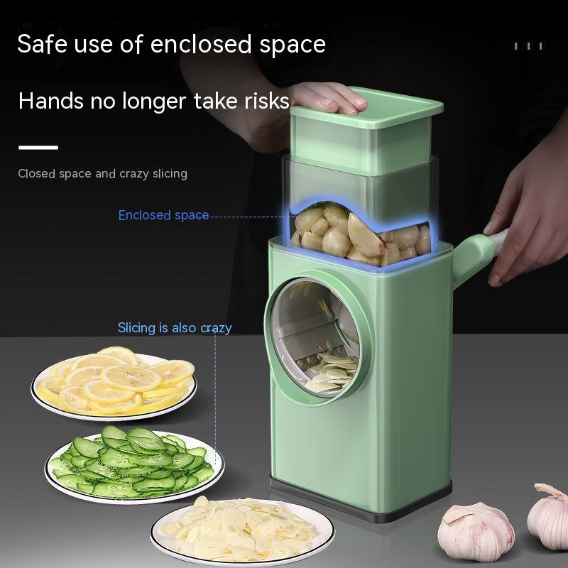 Rotary Vegetable Peeling and Shredding Slice Three-in-one Drum Vegetable Cutter Grater Kitchen Vegetable Cutting Tool