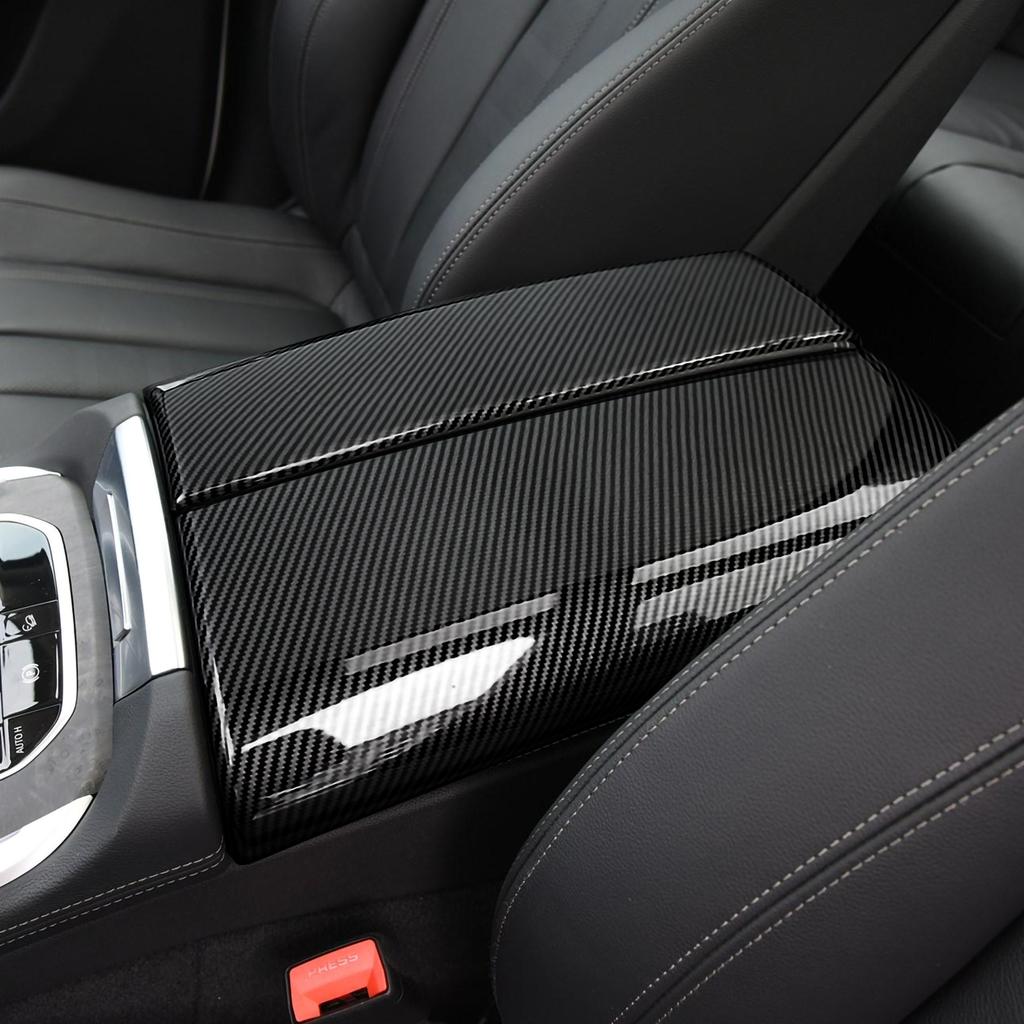 For BMW X5 G05 X6 G06 X7 G07 -2022 Accessories Armrest Cover Lid ABS Carbon Fiber Car Center Console Storage Box Cover