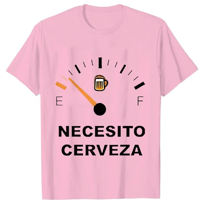 Men's Casual T-shirt NECESITO CERVEZA Funny Men Tshirts Short Sleeve Tee Top Clothes for Summer Drinking Beer T Shirt Tops Gifts