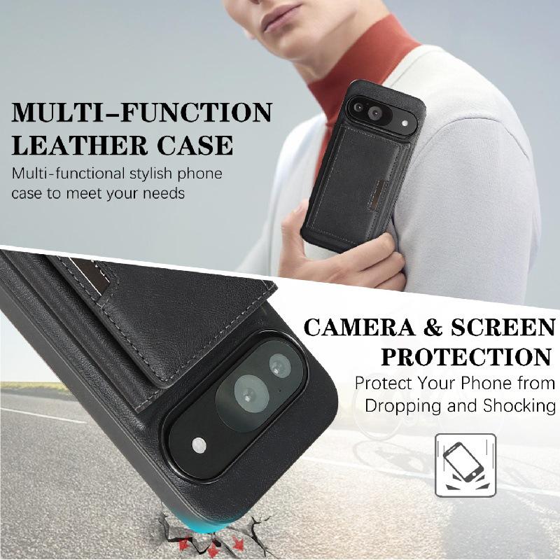 Google Pixel 10 Wireless Charging Case with Magnetic Tri-fold Card Holder and XL Protective Design