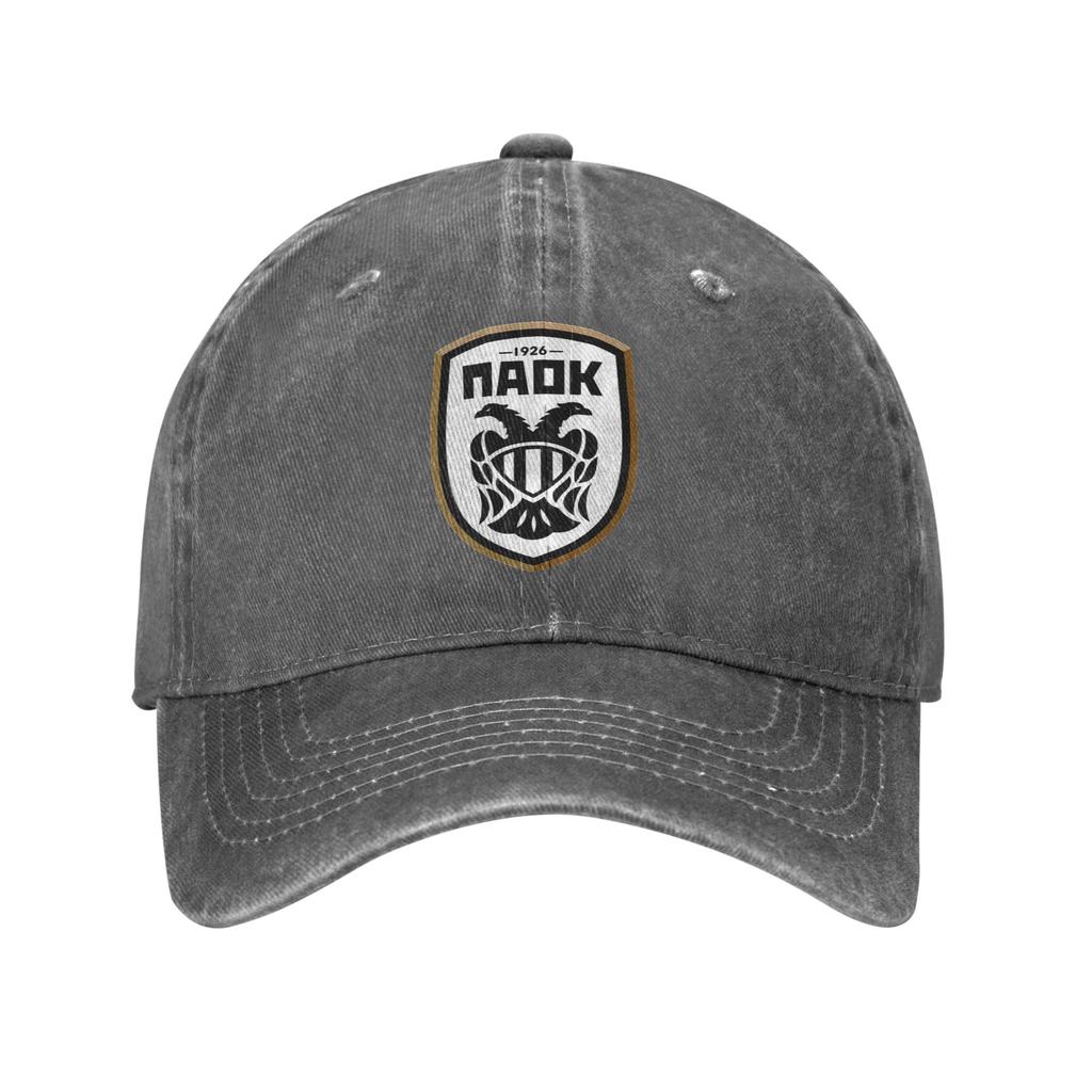 PAOK Griechische Fußball-Sportfans aus Thessaloniki Jeansstoff Kappe Lässige Baseballkappen Verstellbarer Hut Unisex Baseballkappen