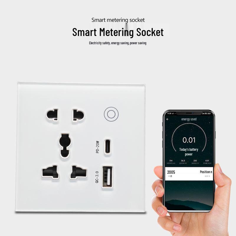 WiFi/ZigBee Smart Socket with Voice Control, Remote Timing, Type-C & USB Fast Charging - New Model